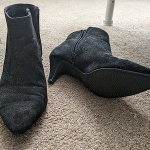 Black suede ankle boots